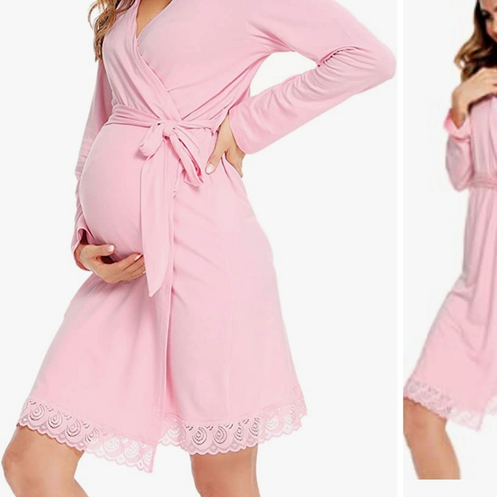 Size m, NWT, pink maternity robe